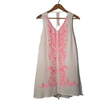 Altar'd State Dusty Blue Embroidered Tassel-Tie Sleeveless Tunic Mini Dress, Size Small — listing 3