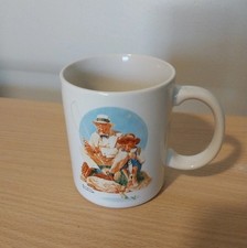 Norman Rockwell 'Braving the Storm' Porcelain Coffee Mug with Gold Trim — listing 5