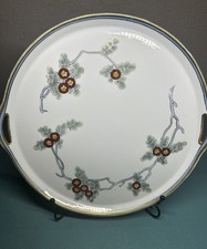Antique Nippon Hand-Painted Porcelain Two-Handled Cake Plate with Gilt Moriage Floral Border, Morimura Brothers — listing 4