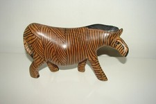 Hand-Carved Wooden African Zebra Figurine — listing 2