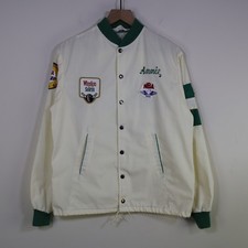 Vintage Youngstown Bowling League Varsity Jacket - Green Wool with Leather Sleeves, Chenille 'Rob 91' Detailing — listing 5