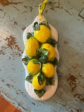 Italian Ceramic Reticulated Basket with Molded Fruit Centerpiece Yes - says 'Italy' or 'Made in Italy'