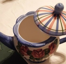 Pacific Rim Handpainted Ceramic Teapot with Rope Twist Handle and Spout — listing 5