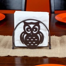 Vintage Cast Metal Owl Figural Napkin Holder / Letter Holder — listing 3