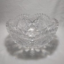 Cut Glass Bowl with Hobstar and Sawtooth Rim, American Brilliant Style — listing 3