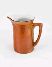 Vintage Hand-Painted Miniature Ceramic Pitcher with Orange Rim and Floral Body, Made in Japan — listing 5