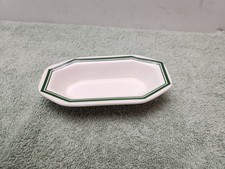 Octagonal White Ironstone/Porcelain Relish Dish with Blue Double-Line Border — listing 4