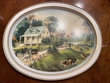 Currier & Ives Blue Two-Tier Serving Tidbit Tray by Royal China — listing 4