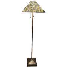 Large Decorative Tin & Glass Floor Lantern Candle Holder with Wood Handle, 3ft Tall