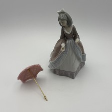 Lladró 'Girl with Umbrella and Ducks/Geese' Matte Porcelain Figurine — listing 3