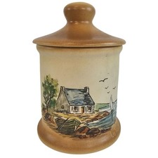 Hand-Painted Stoneware Lidded Trinket/Keepsake Box with Teddy Bear & Stars Motif — listing 2