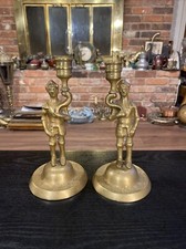 Vintage Italian Cast Metal Medieval Knight Figural Candlestick Holder on Marble Base — listing 3