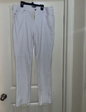NYDJ White Stretch Denim Cropped/Capri Jeans 6-10