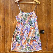 Lulus Floral Tapestry Mini Dress with Red Lace Tie Straps — listing 6