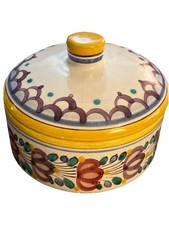 Slovak Modra Majolica Hand-Painted Ceramic Tumbler/Beaker with Grape and Floral Motif