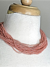 Vintage Aqua Blue Glass Coral Branch Bib Necklace