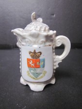 Antique Edwardian Souvenir Teapot 'Ramsgate Pier & Harbour' with Pink Lustre Glaze