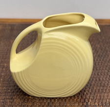Yellow Glazed Ceramic Pitcher with Black Distressed Brushwork — listing 2