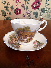 Allyn Nelson Collection Fine Bone China Teacup & Saucer, Purple Violets Pattern — listing 6