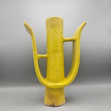 Japanese Ikebana Vase Stoneware Crescent Form 8 inch