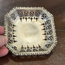 Reticulated Pierced Bonbon Nut Dish, Octagonal Floral Openwork Other maker's mark, listing 6