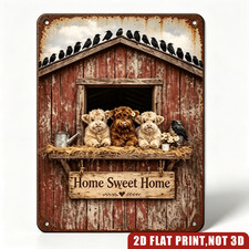 Farmhouse Cow "Home Is Where My Herd Is" Framed Wall Art in Distressed Reclaimed Wood Frame, listing 5