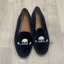 Stubbs & Wootton Burgundy Velvet Slipper with Gold Crown Embroidery — listing 3