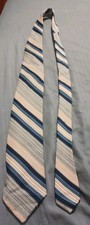 Vintage Beau Brummell Light Blue Striped Necktie — listing 5