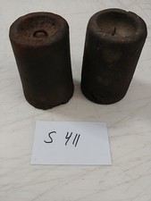 Antique Cast Iron Ogee Shelf Clock Weights, Set of 3 — listing 4
