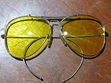 Vintage Gold-Filled Aviator Shooting/Sporting Eyeglasses with Cable Temples Yes - has a brand name/logo — listing 2