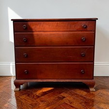 Vintage Colonial Style Solid Pine Long Dresser with Brass Batwing Hardware — listing 4