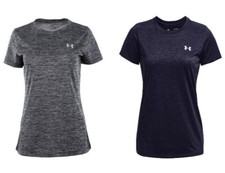 Under Armour Women's Charcoal HeatGear Loose Fit Big Logo T-Shirt, Size XL