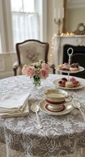 Vintage Czechoslovakia Porcelain Floral Teacups with Gold Trim, Set of 4