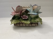 Capodimonte-Style Ceramic Floral Basket with Applied Roses and Ribbon Handle — listing 3