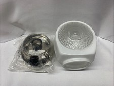 Vintage Pressed Glass Dome Light Shade with Diamond Cut and Etched Floral Pattern — listing 6
