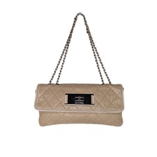 Chanel Diamond Stitched CC East West Flap Bag Beige Lambskin — listing 3