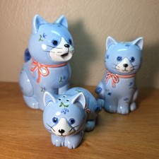 Vintage Anthropomorphic Blue Cat Creamer and Lidded Sugar Bowl Set — listing 6