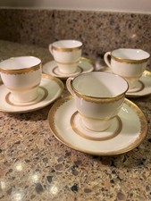 Mintons for Tiffany & Co. Gold Encrusted Demitasse Cups & Saucers, Pair — listing 2