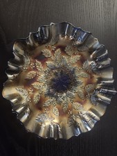 Amber Iridescent Carnival Glass Maple Leaf-Shaped Serving Dish — listing 5