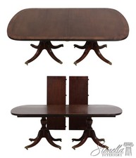 Double Pedestal Queen Anne Style Extension Dining Table with Pad Feet — listing 3