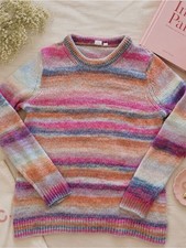 Gap Men's Striped Crewneck Sweater, Blue & Burgundy, Size XL — listing 4