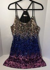 MANER Black Sequin Spaghetti Strap Tank Top, Size XL — listing 6