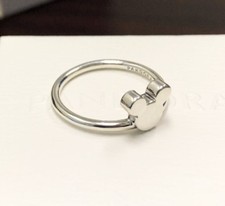 Disney Mickey Mouse Mickey Mouse Silhouette Band Ring Black Enamel Silver Tone — listing 3