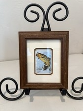 Framed Decorative Print of Brown Trout (Salmo Trutta) on Faux-Weathered Wood Background — listing 4