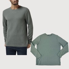 TravisMathew Men's Gray Waffle-Knit Long Sleeve Crewneck Shirt (Callaway Golf Co-Brand), Size L — listing 3