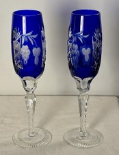 Vintage Cut Crystal Fluted Champagne Flute with Vertical Cut Panels and Star-Cut Foot — listing 6
