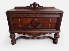 Antique Mahogany Low Dresser / Chest with Cabriole Legs, Two Over One Drawer — listing 5