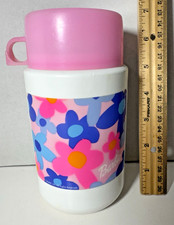 Vintage Barbie Lunch Box Thermos with Pink Cup Lid — listing 5