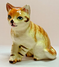 Vintage Ceramic Calico Kitten Figurine with Big Blue Eyes — listing 2