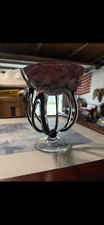 Vintage Clear Bubble/Thumbprint Glass Pedestal Compote / Cake Stand — listing 3